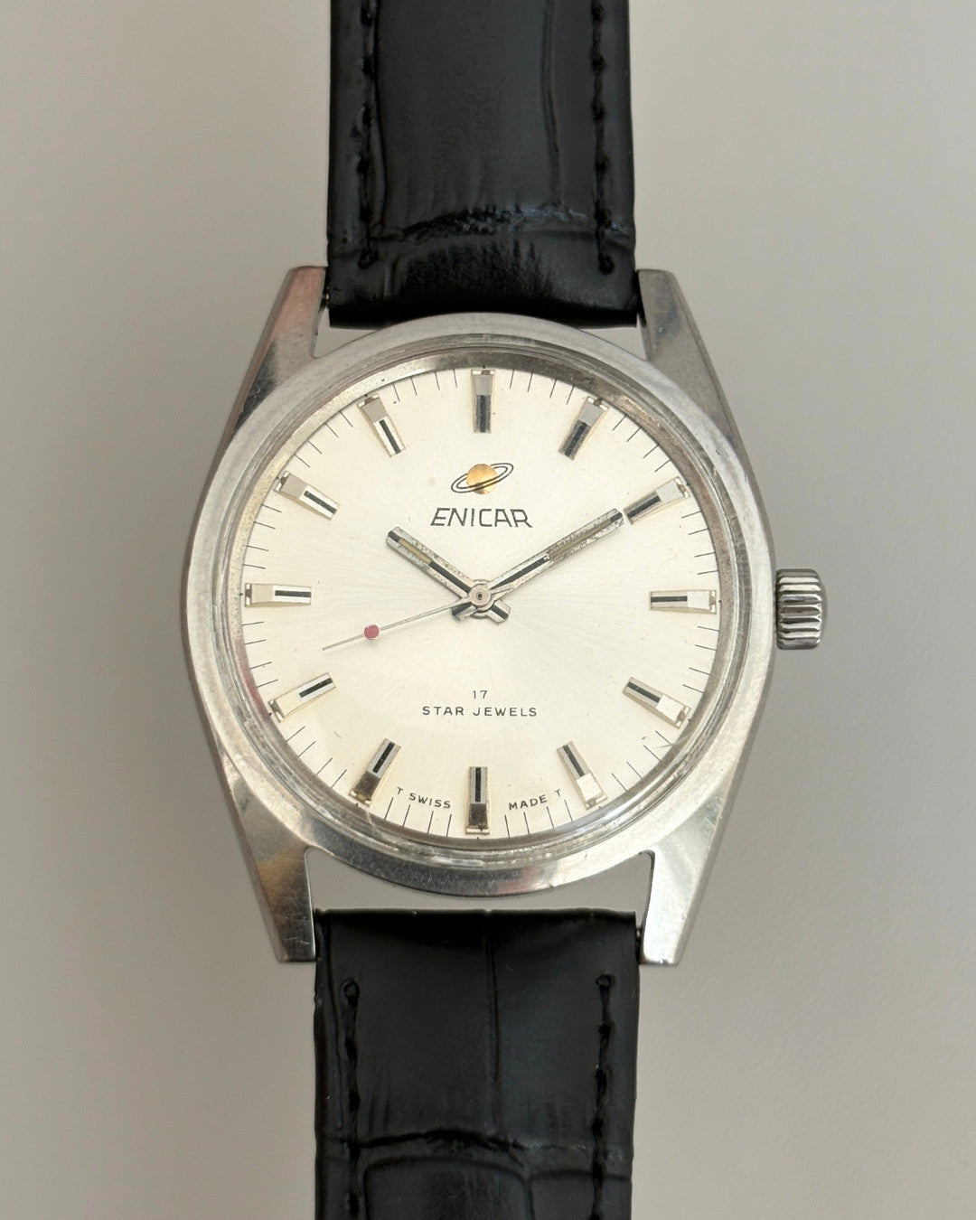 Enicar Star Jewels AR160 White Dial 17J Hand-Wind Men’s Watch Swiss image 2