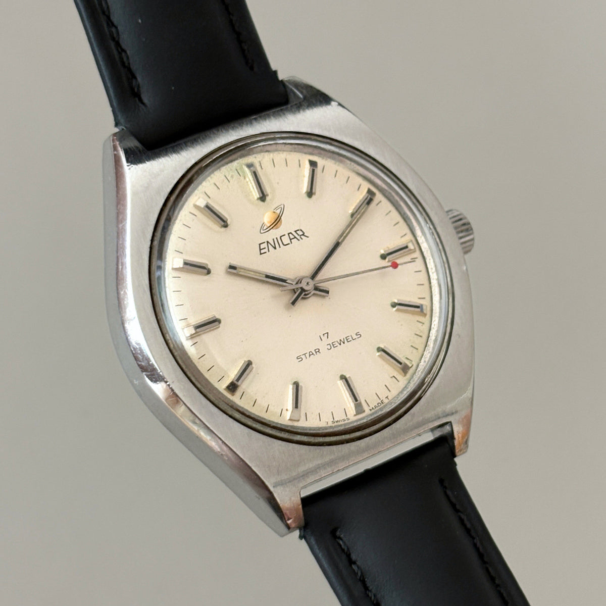 Enicar Ocean Pearl AR160 17J Manual Wind Men’s Watch Swiss Vintage image 8