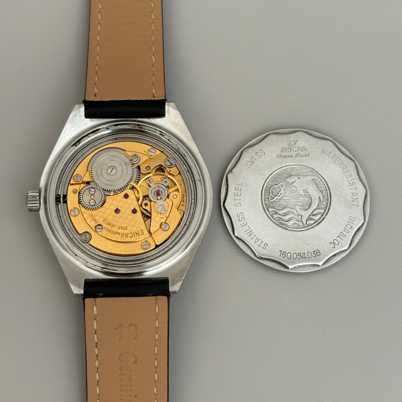 Enicar Ocean Pearl AR160 17J Manual Wind Men’s Watch Swiss Vintage image 12