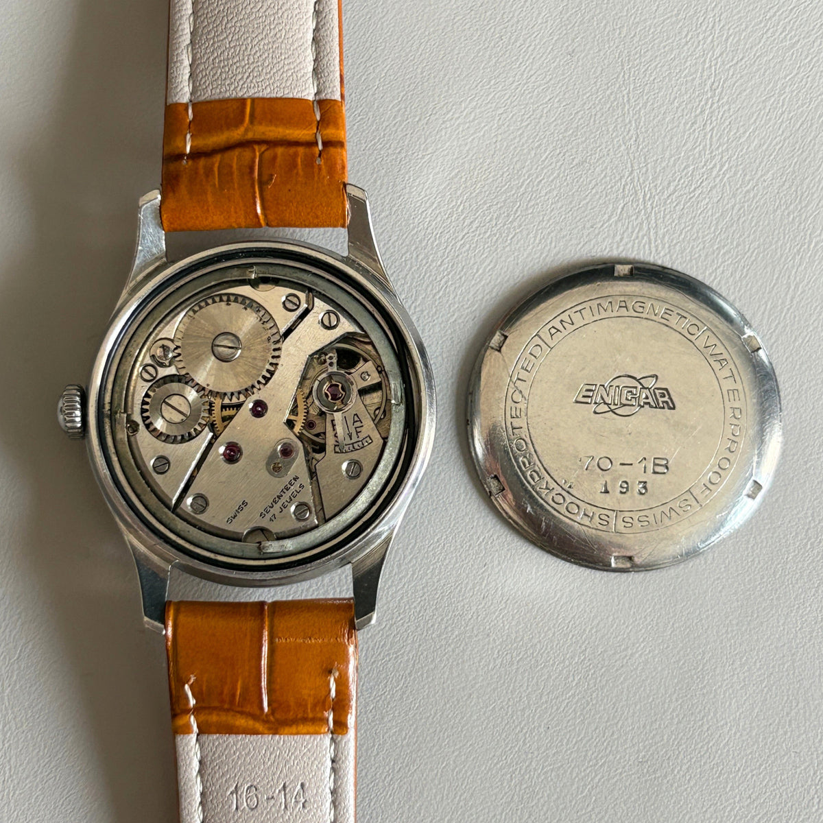 Vintage Swiss Enicar 17 Jewels Incabloc Hand-Wind Men’s Watch 30.5mm archive image 7