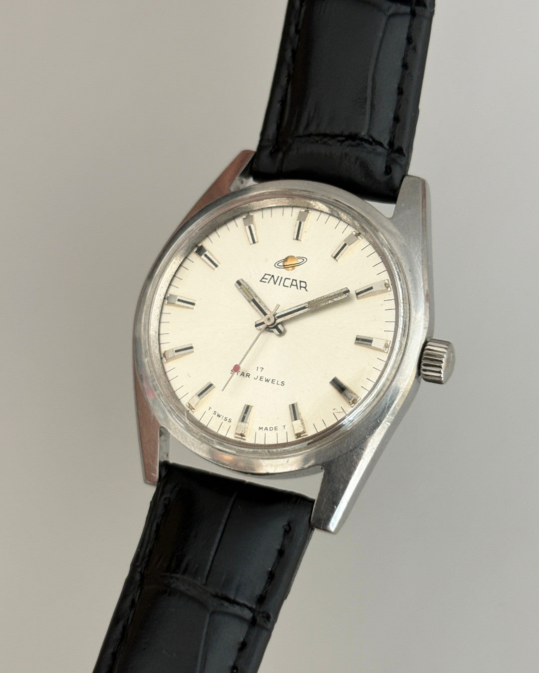 Enicar Star Jewels AR160 White Dial 17J Hand-Wind Men’s Watch Swiss image 6