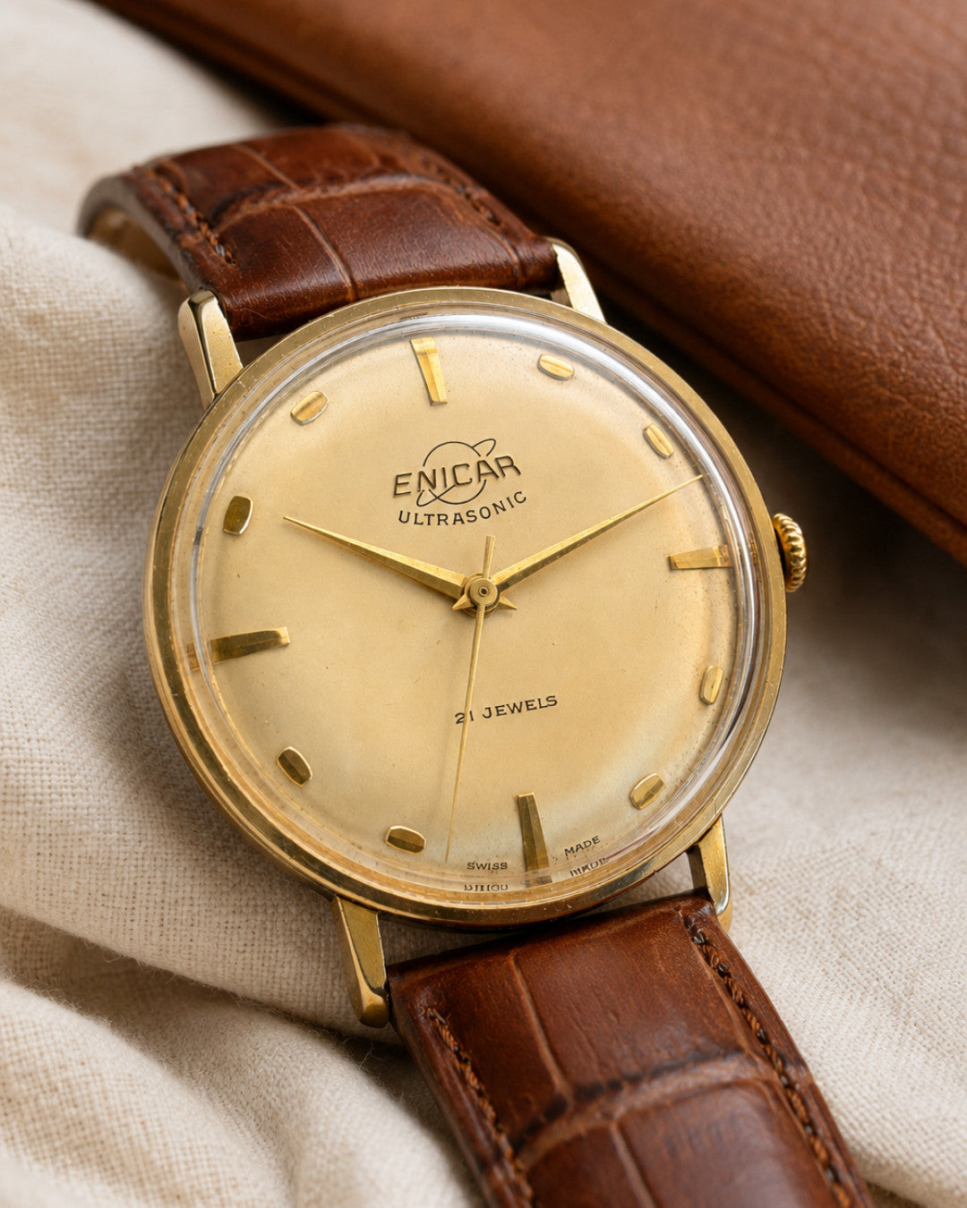 Enicar Ultrasonic Gold Plated 21J Hand-Wind Men’s Watch 1960s Swiss