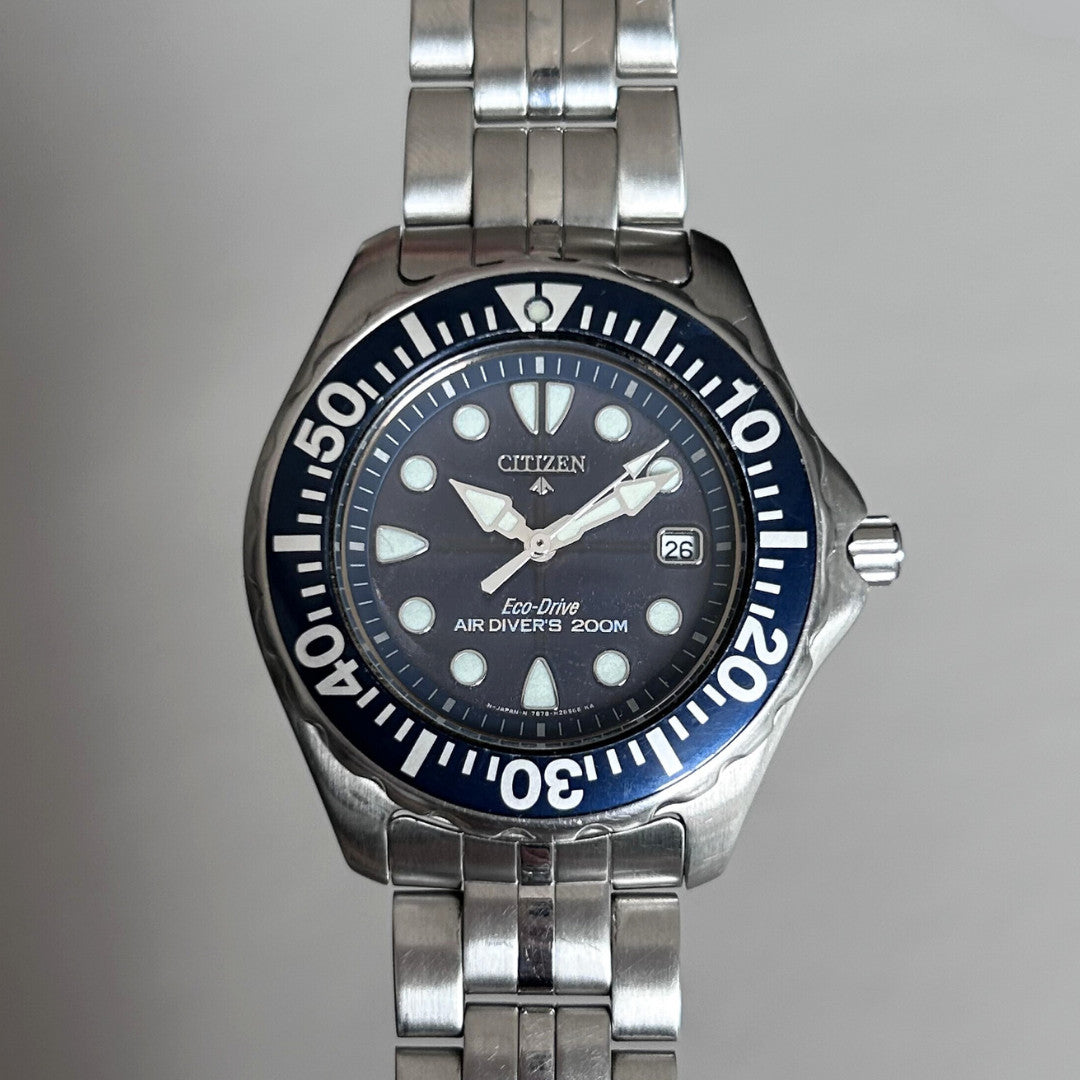 Citizen Eco-Drive Diver 200m 7878-H16722 Vintage 1990s Japan Quartz Watch archive image 1