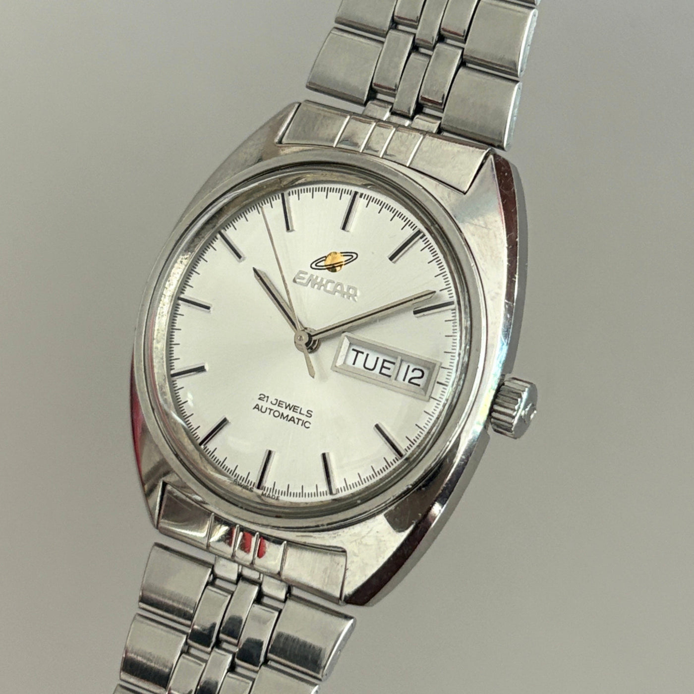 Vintage Enicar Ocean Pearl AR-2158 Automatic Day Date 21J Swiss Men’s Watch archive image 3