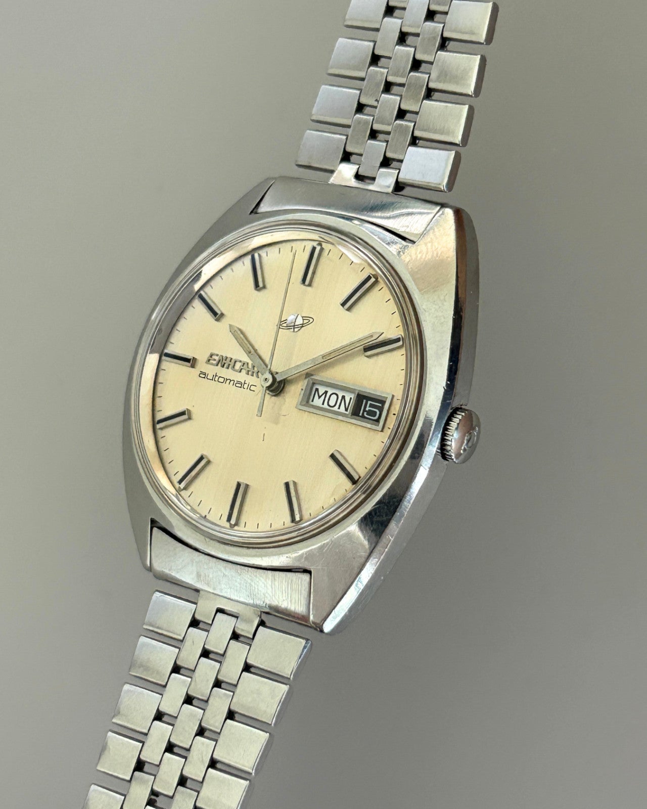 Enicar Ocean Pearl Day Date 25J Automatic Men’s Watch 1970s Swiss image 4
