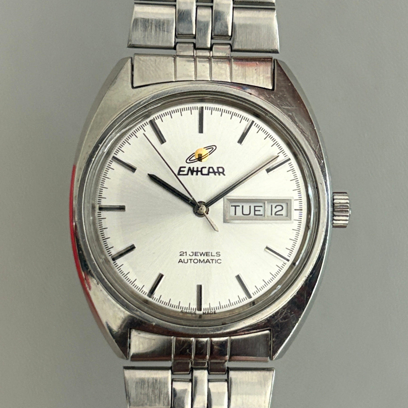 Vintage Enicar Ocean Pearl AR-2158 Automatic Day Date 21J Swiss Men’s Watch