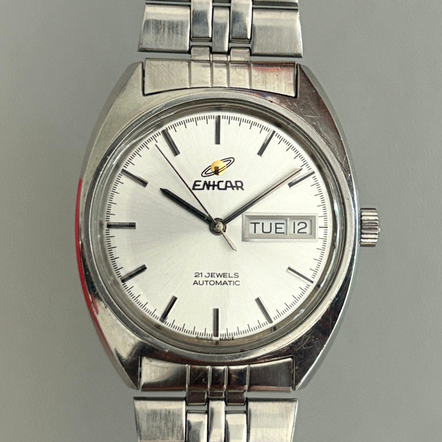 Vintage Enicar Ocean Pearl AR-2158 Automatic Day Date 21J Swiss Men’s Watch