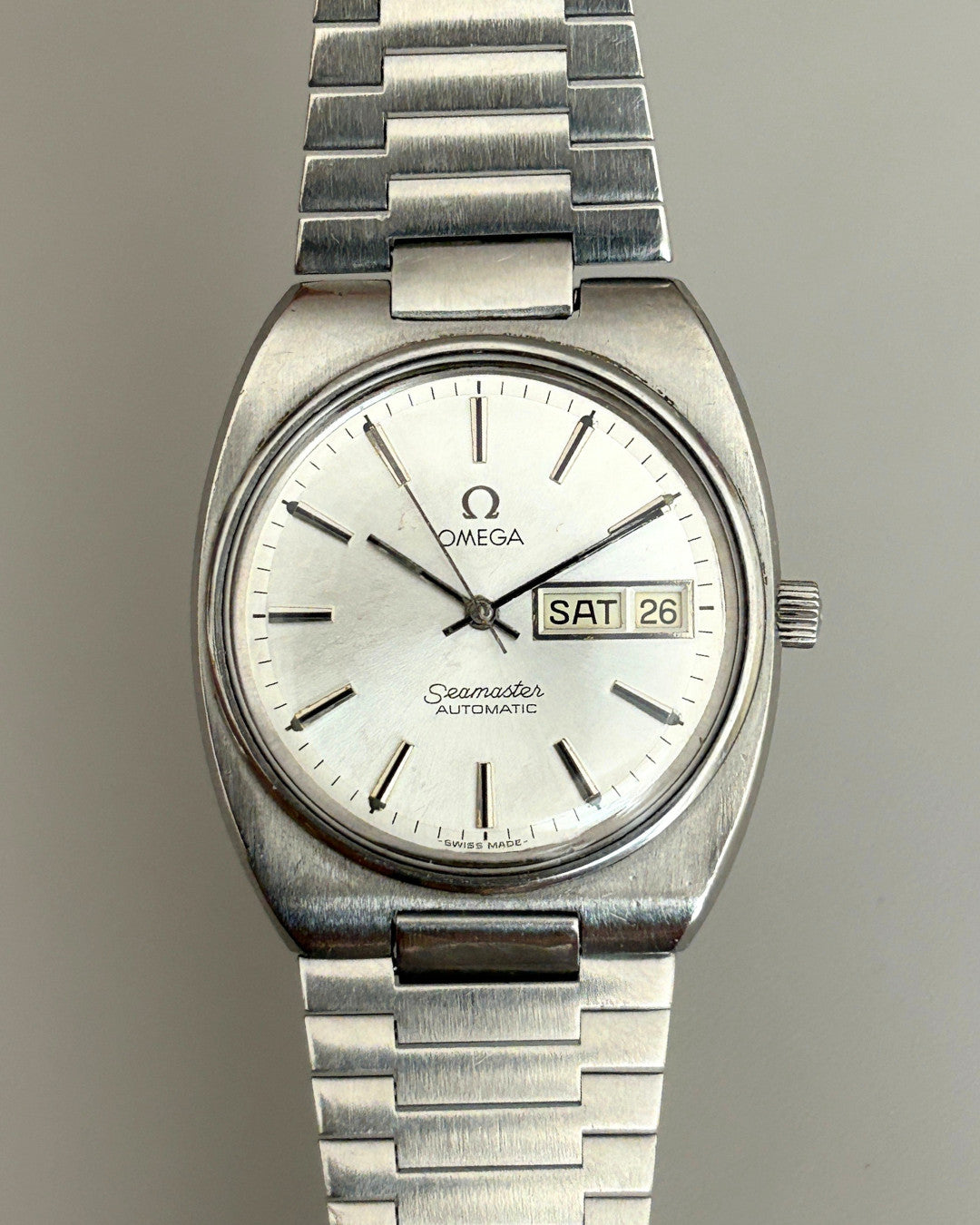 Omega Seamaster 166.0216 Day-Date Cal. 1020 35mm Automatic Watch Swiss Made image 1