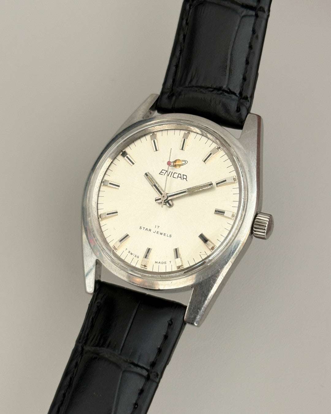 Enicar Star Jewels AR160 White Dial 17J Hand-Wind Men’s Watch Swiss image 7