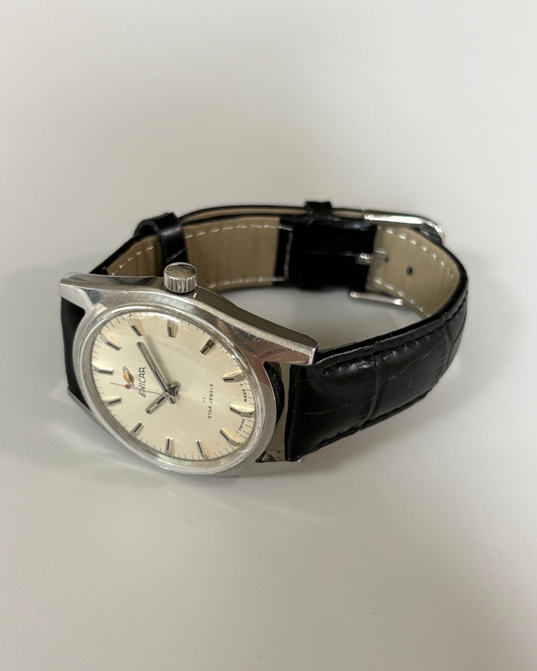 Enicar Star Jewels AR160 White Dial 17J Hand-Wind Men’s Watch Swiss image 12
