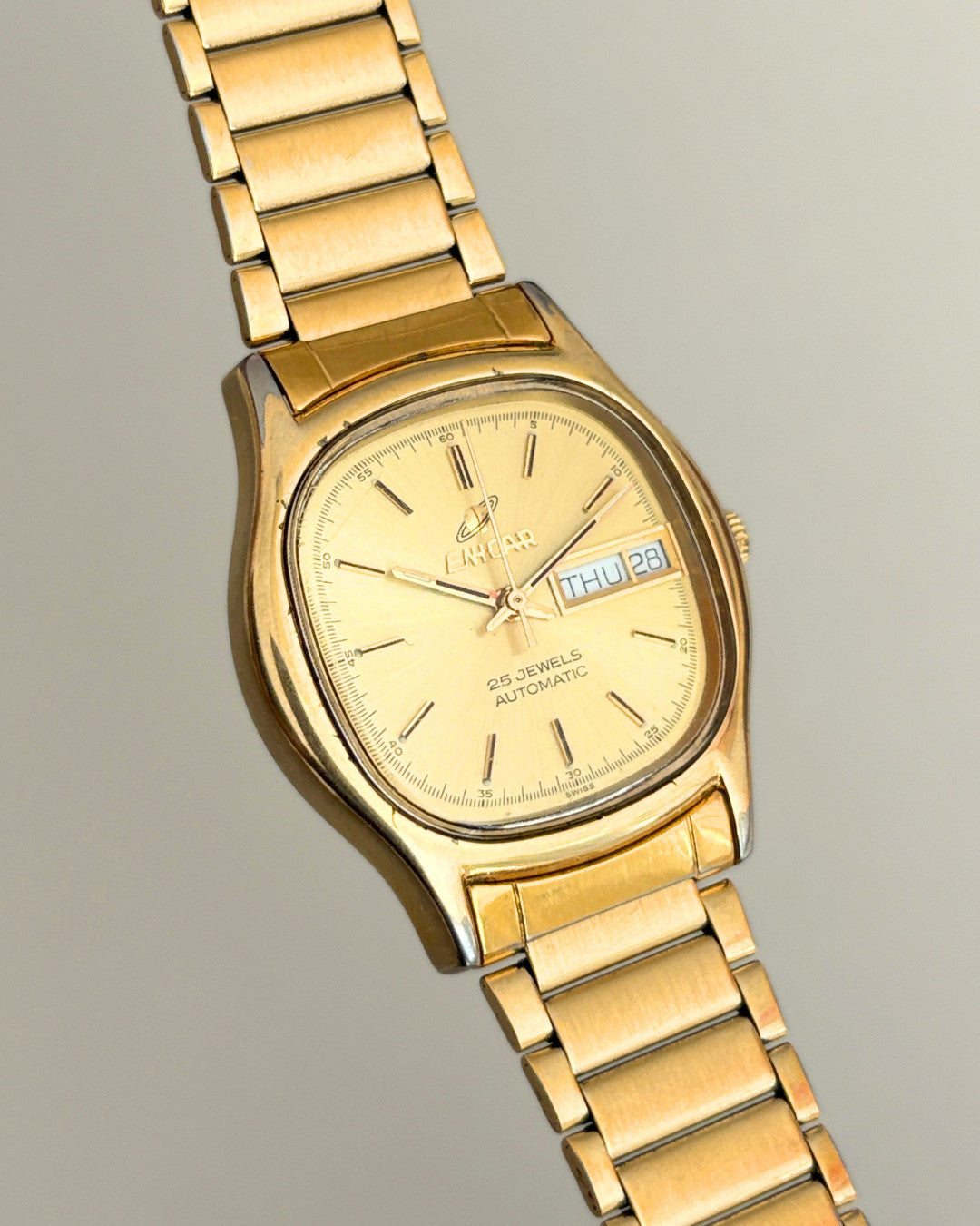 Enicar Ocean Pearl TV Case Day Date 25J Automatic Men’s Watch 1970s Swiss image 9