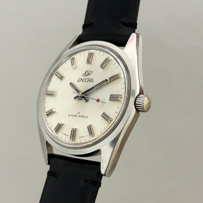 Vintage Enicar Ocean Pearl AR160 17 Jewels Hand-Wind White Dial Men’s Watch image 3