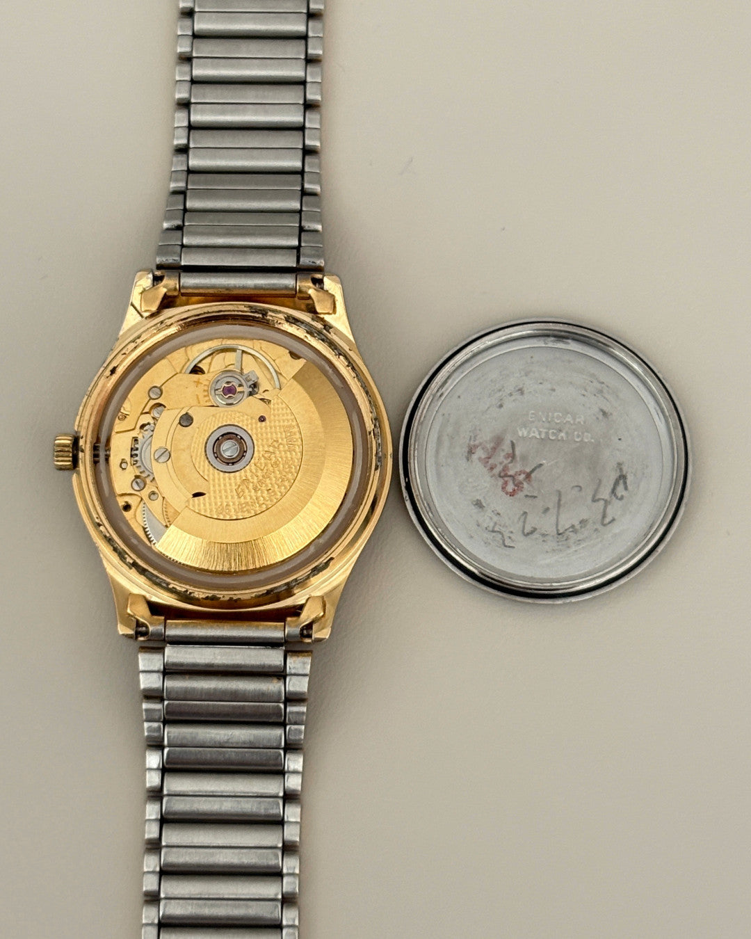 Enicar Ocean Pearl TV Case Day Date 25J Automatic Men’s Watch 1970s Swiss image 13