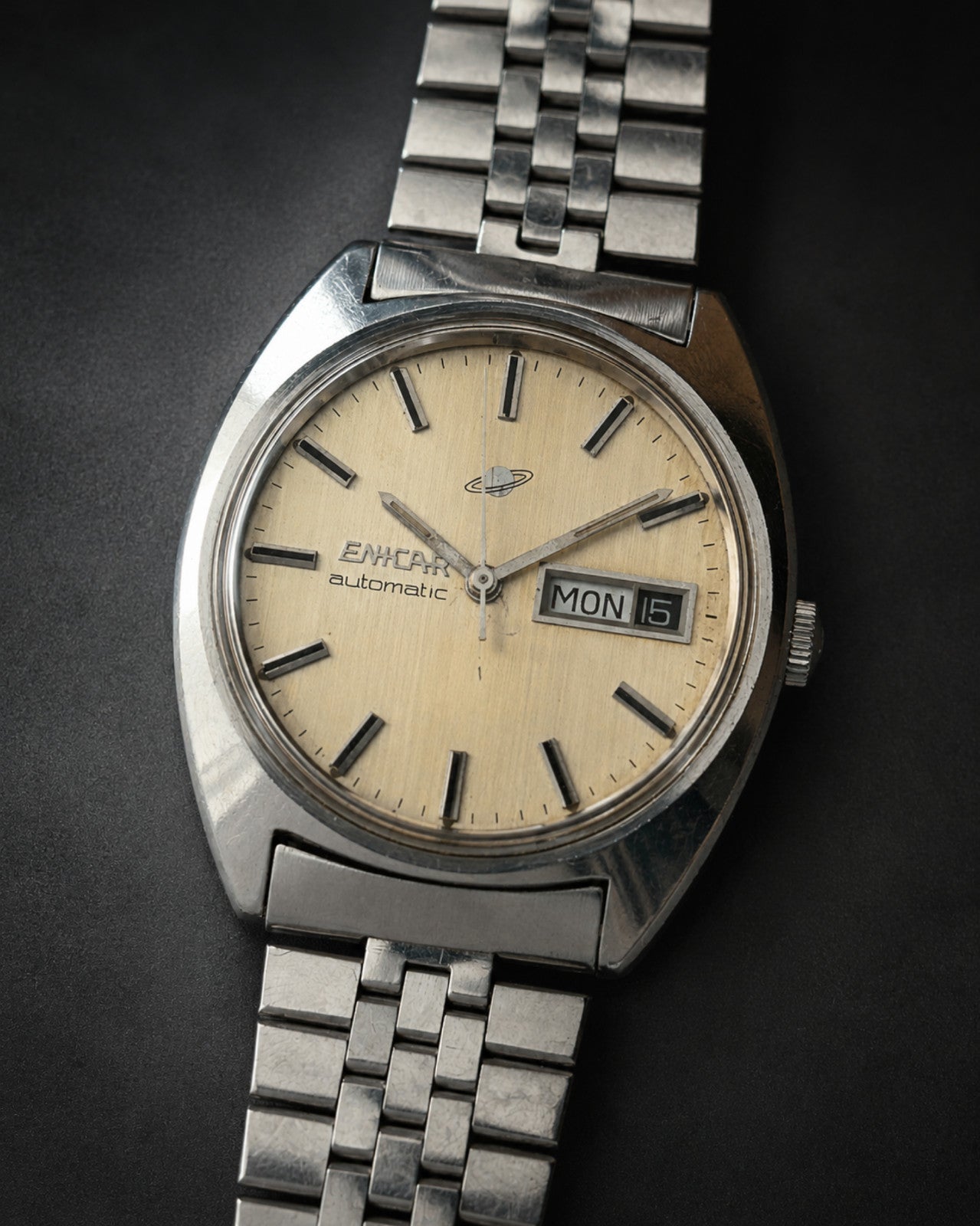 Enicar Ocean Pearl Day Date 25J Automatic Men’s Watch 1970s Swiss image 13
