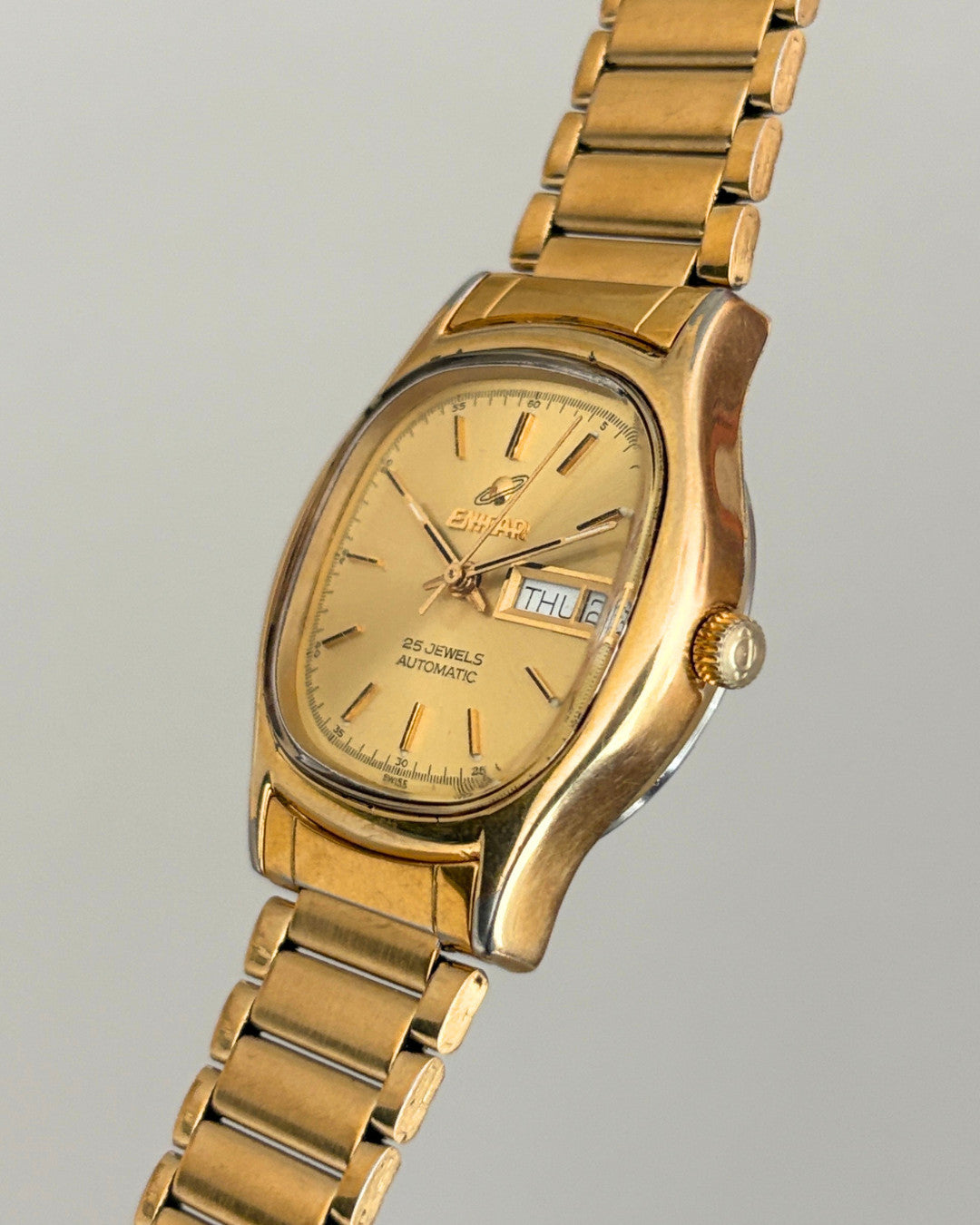 Enicar Ocean Pearl TV Case Day Date 25J Automatic Men’s Watch 1970s Swiss image 6