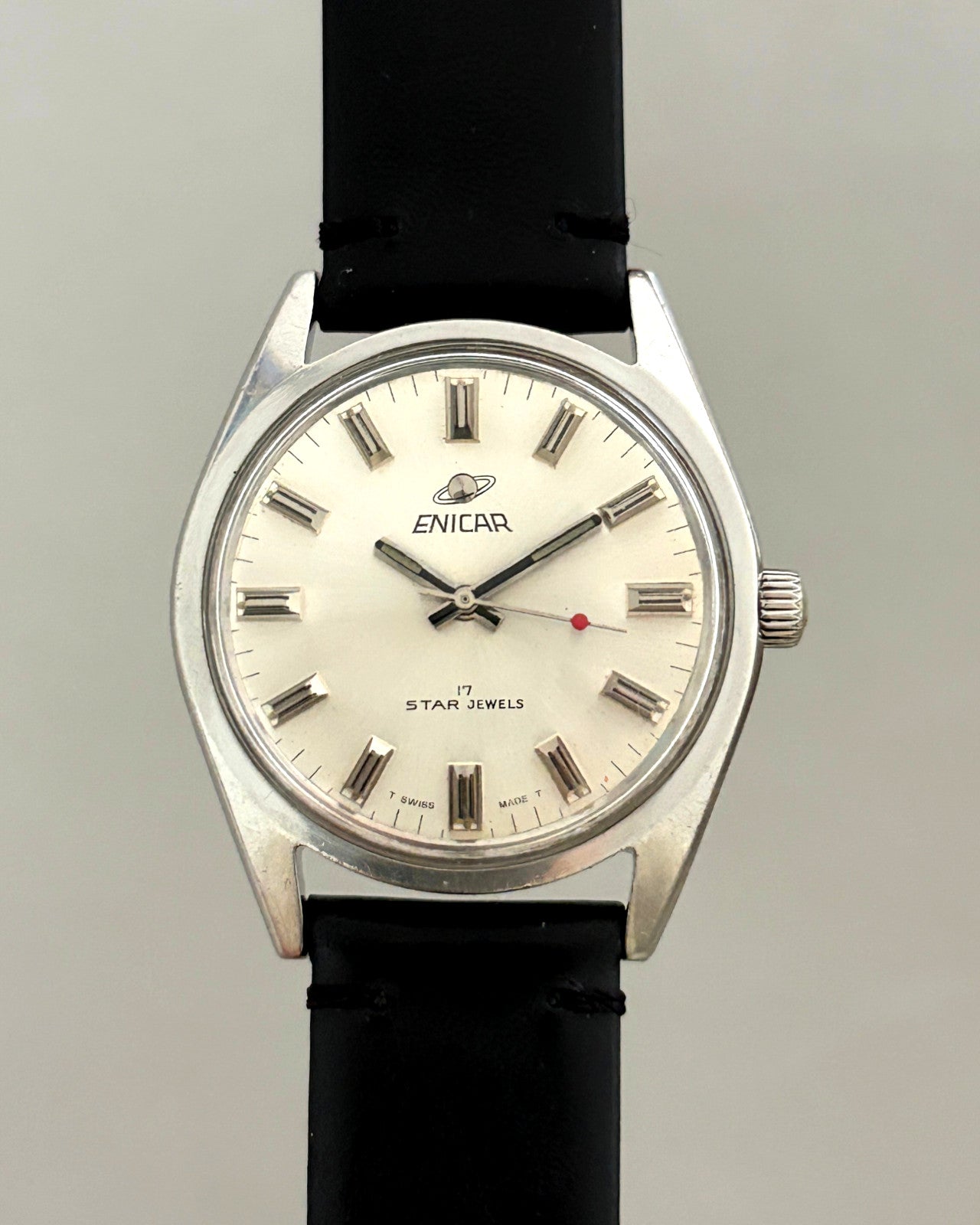 Enicar Ocean Pearl AR160 White Dial 17J Hand-Wind Men’s Watch Swiss image 2