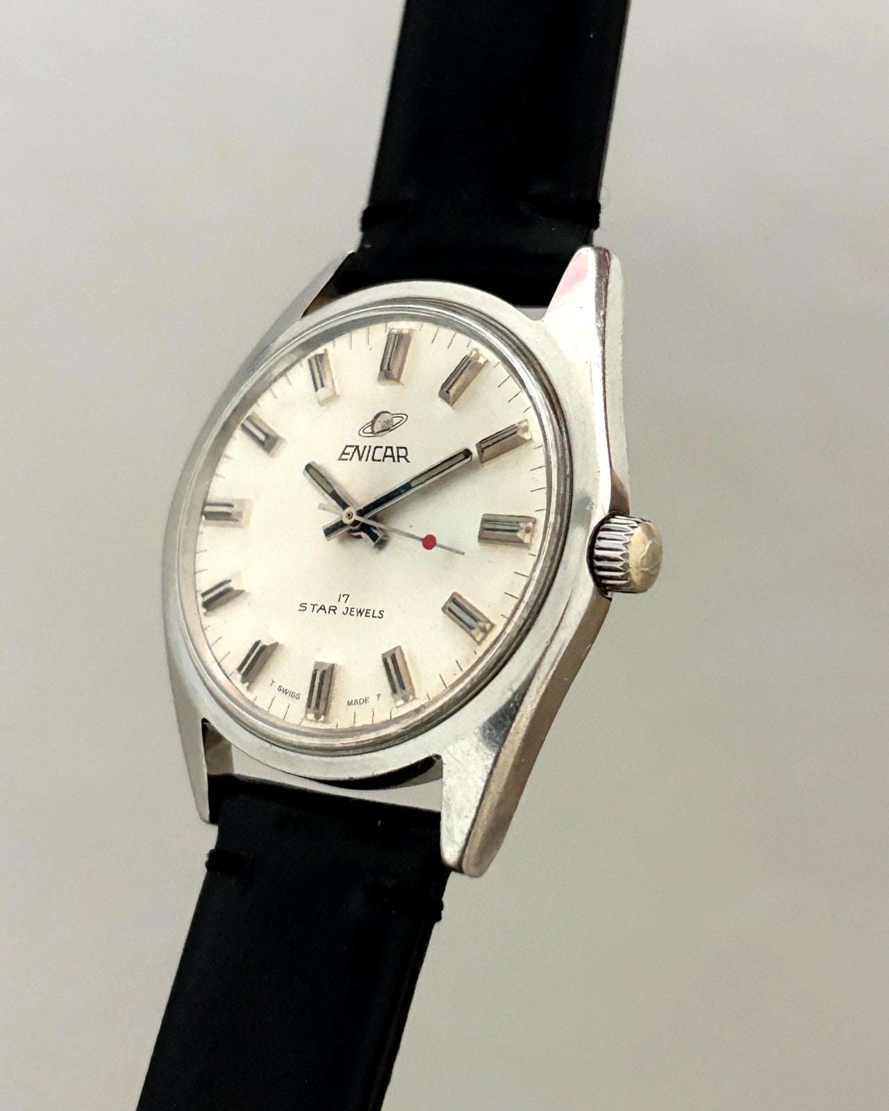Enicar Ocean Pearl AR160 White Dial 17J Hand-Wind Men’s Watch Swiss image 4