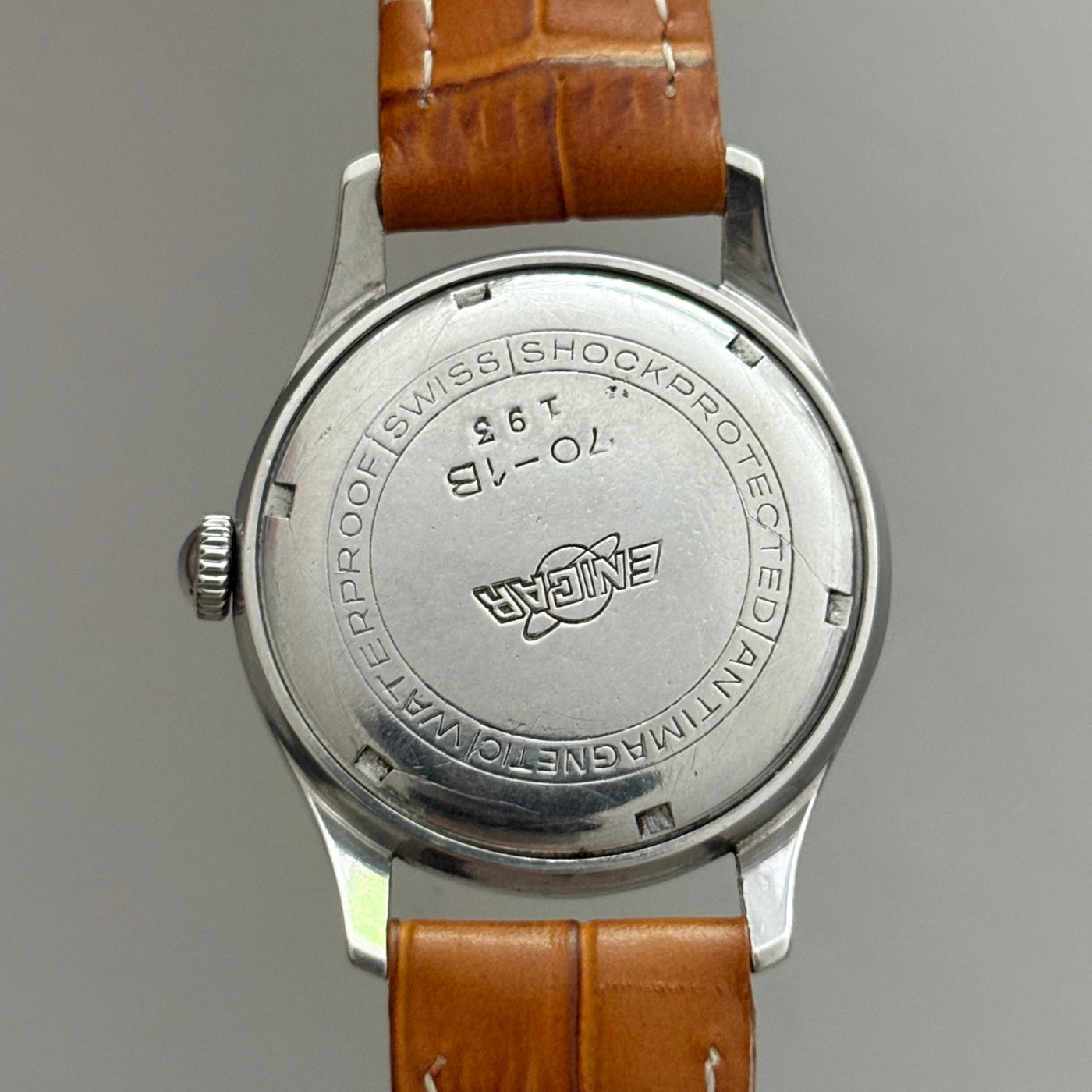 Vintage Swiss Enicar 17 Jewels Incabloc Hand-Wind Men’s Watch 30.5mm archive image 5