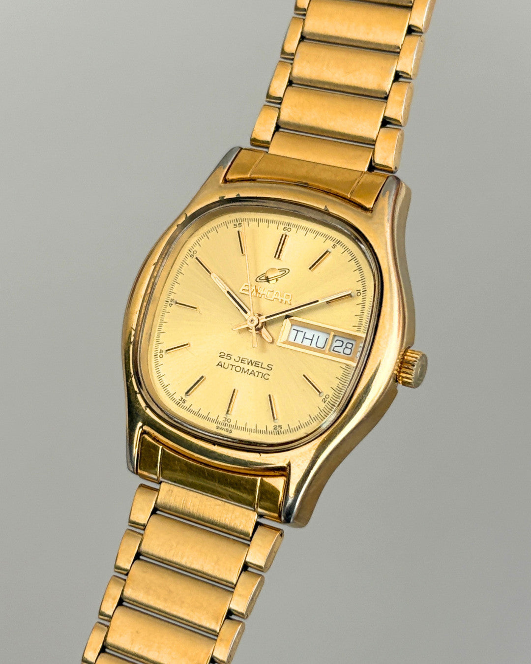 Enicar Ocean Pearl TV Case Day Date 25J Automatic Men’s Watch 1970s Swiss image 4