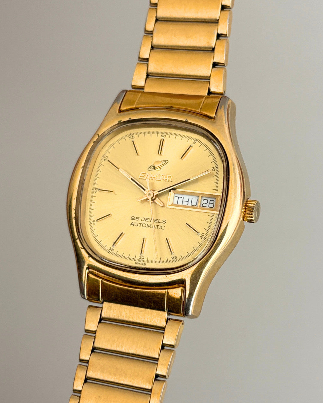 Enicar Ocean Pearl TV Case Day Date 25J Automatic Men’s Watch 1970s Swiss image 5