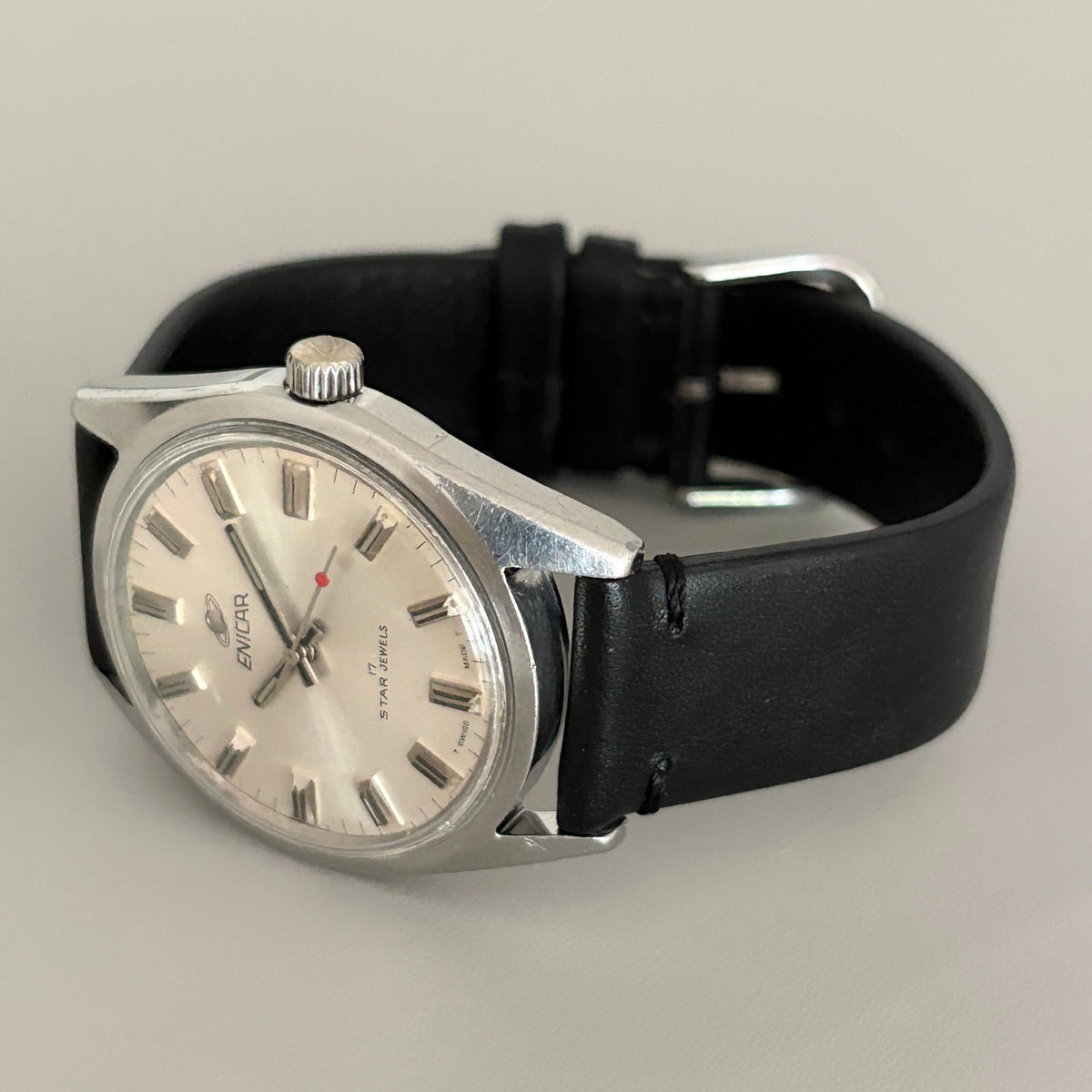 Vintage Enicar Ocean Pearl AR160 17 Jewels Hand-Wind White Dial Men’s Watch archive image 9