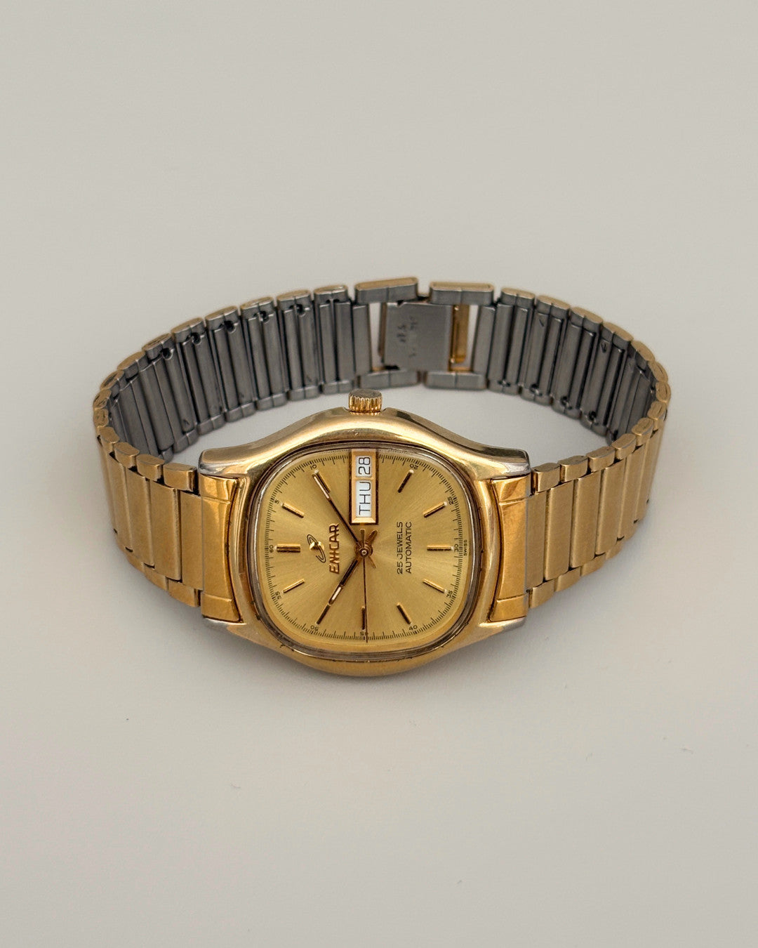 Enicar Ocean Pearl TV Case Day Date 25J Automatic Men’s Watch 1970s Swiss image 18