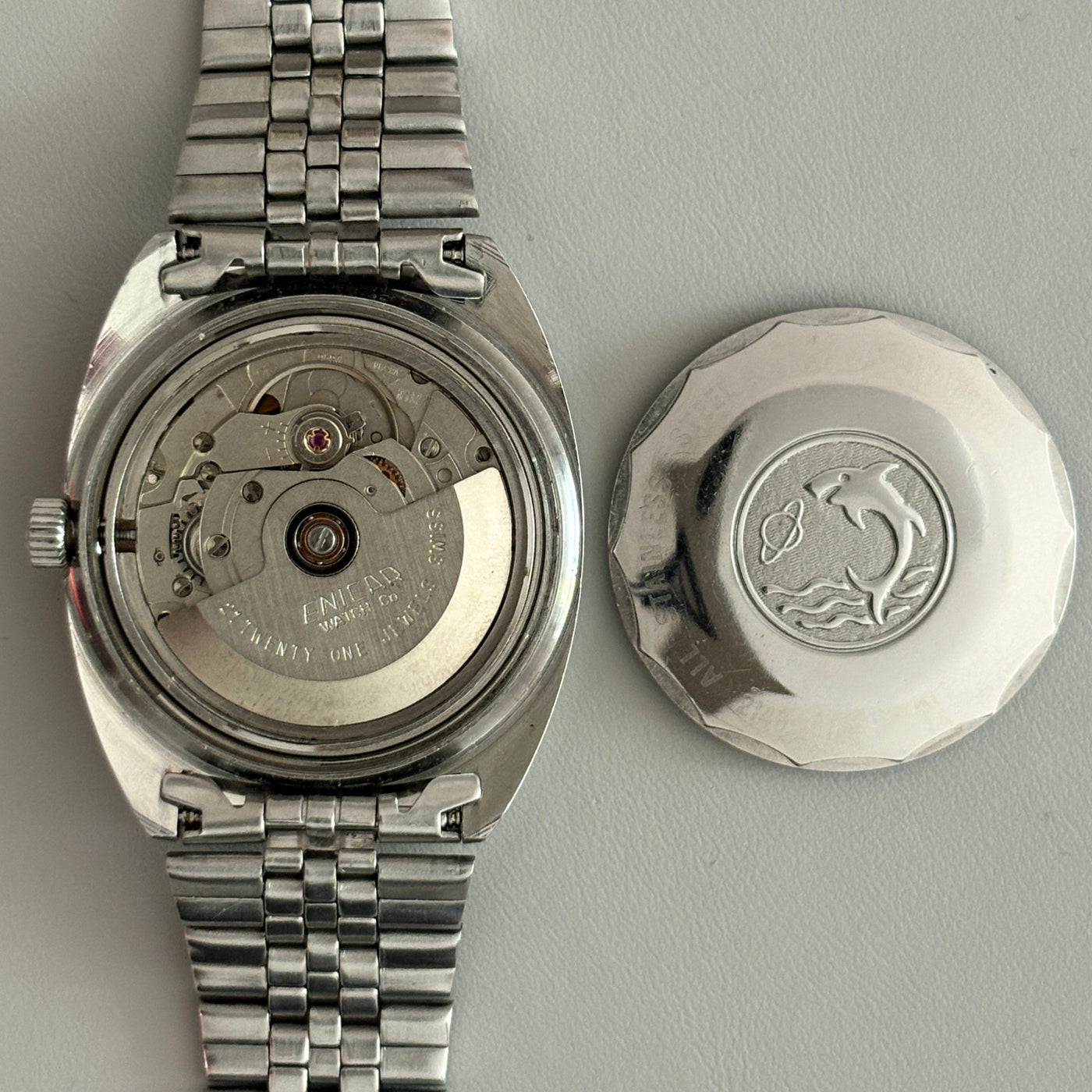 Vintage Enicar Ocean Pearl AR-2158 Automatic Day Date 21J Swiss Men’s Watch archive image 6