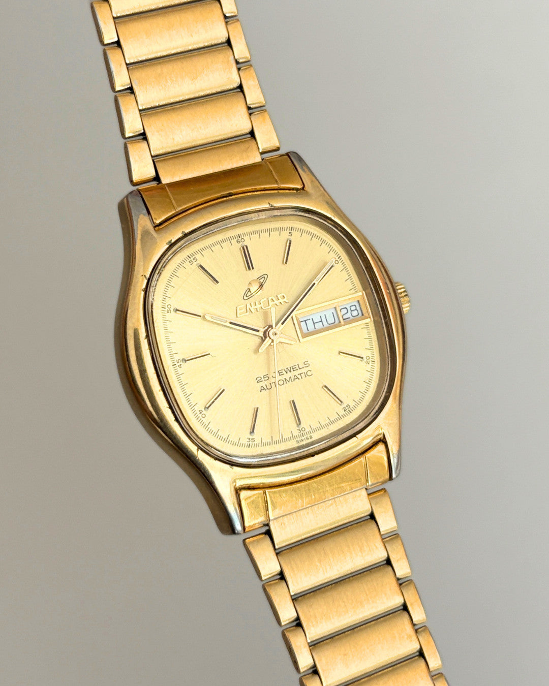 Enicar Ocean Pearl TV Case Day Date 25J Automatic Men’s Watch 1970s Swiss image 7