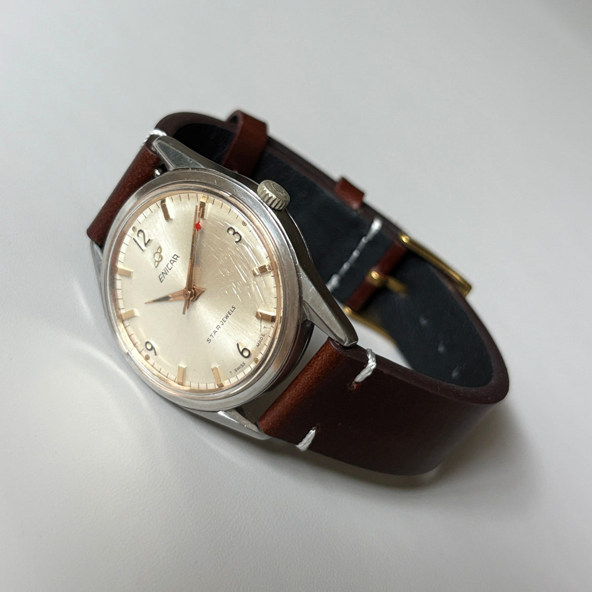 Vintage Enicar Ocean Pearl AR1140 17 Jewels Manual Wind Men’s Watch Swiss archive image 10