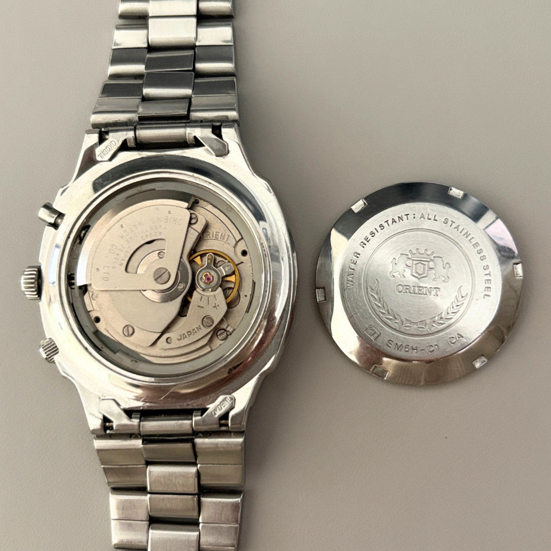 Vintage Orient SK 21 Jewels Automatic Black Dial Day Date 50m Japan Watch archive image 6