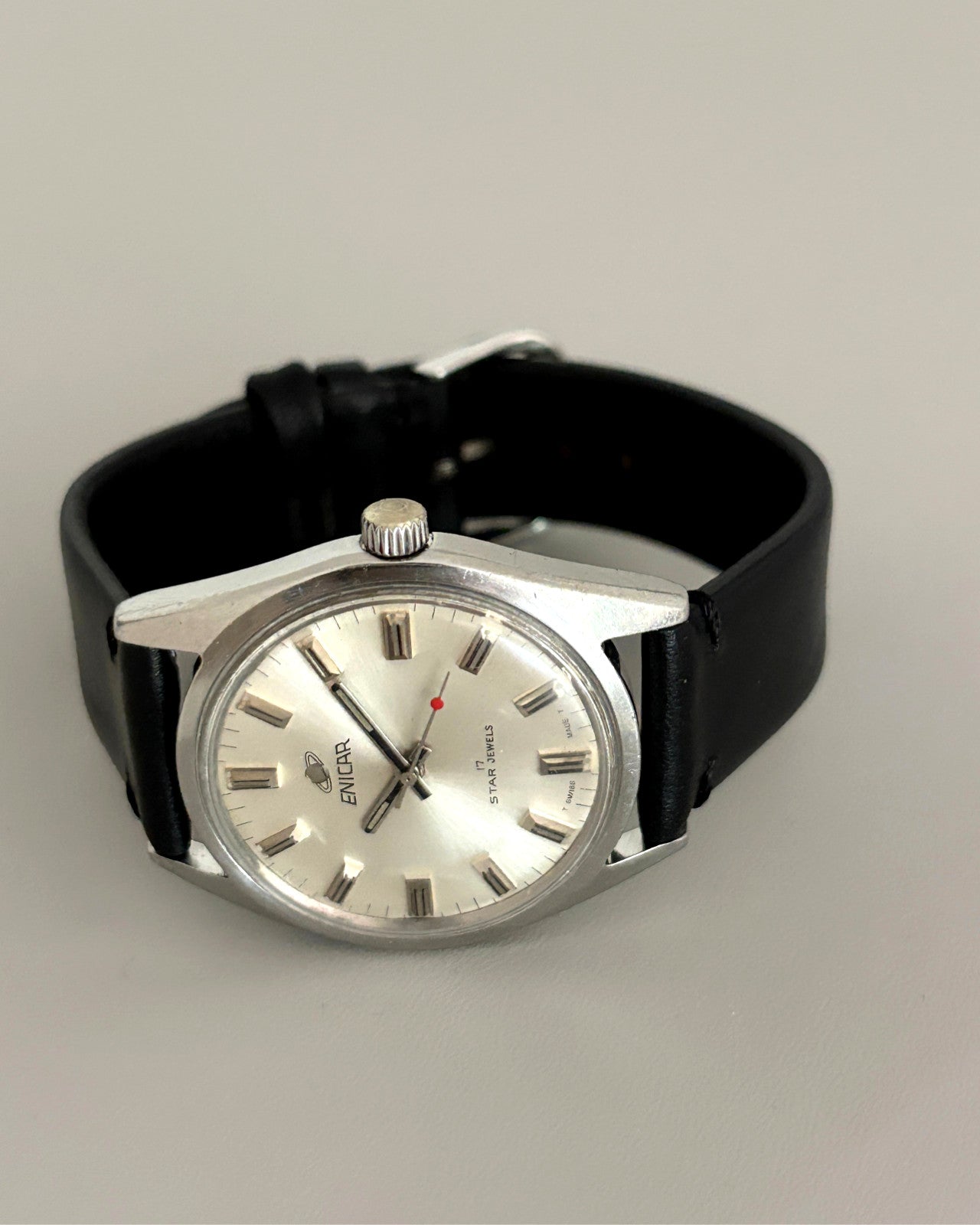 Enicar Ocean Pearl AR160 White Dial 17J Hand-Wind Men’s Watch Swiss image 8