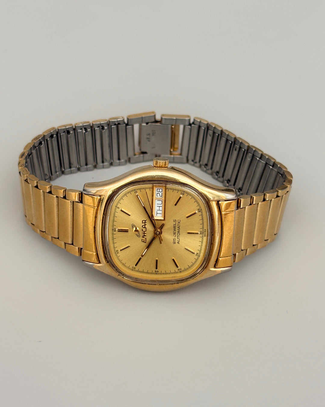 Enicar Ocean Pearl TV Case Day Date 25J Automatic Men’s Watch 1970s Swiss image 15