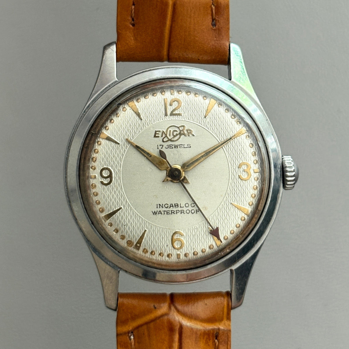 Vintage Swiss Enicar 17 Jewels Incabloc Hand-Wind Men’s Watch 30.5mm archive image 1