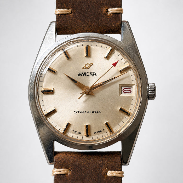 Enicar Ocean Pearl AR1141 Date 17J Manual Wind Men’s Watch Swiss image 1