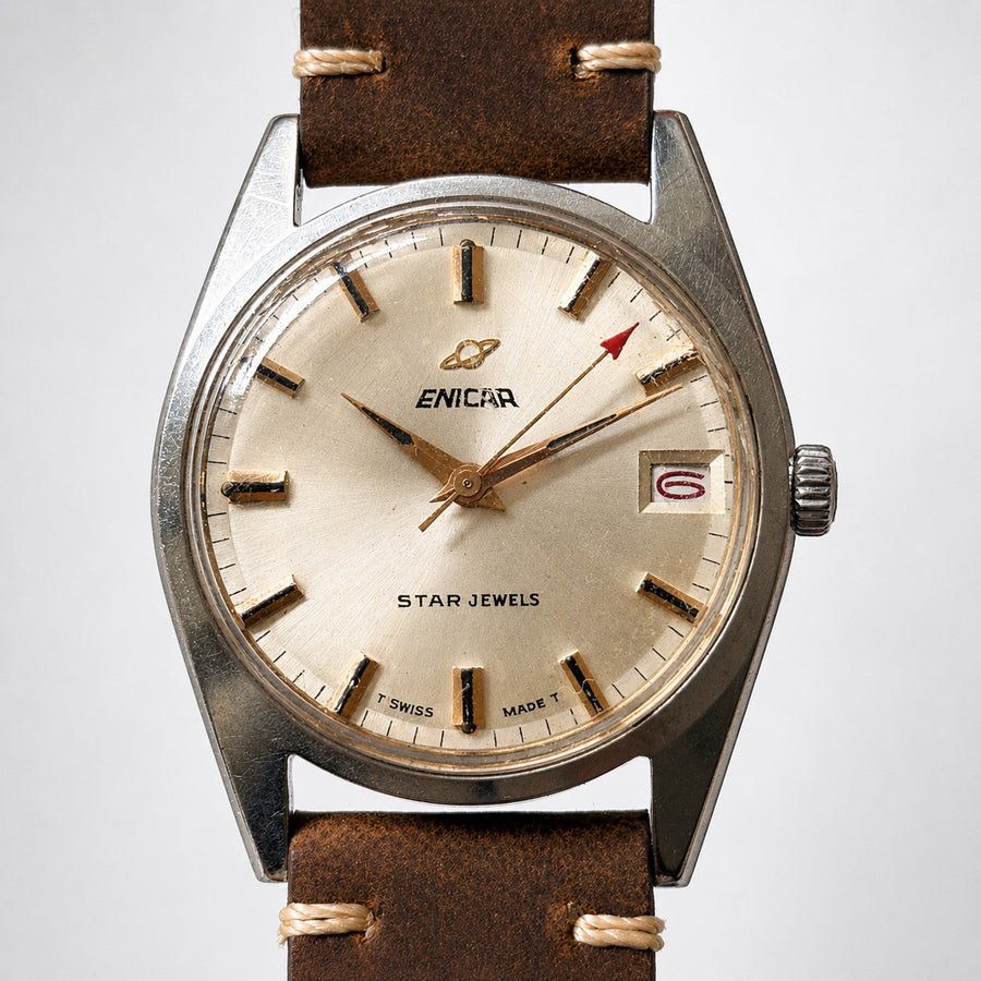 Enicar Ocean Pearl AR1141 Date 17J Manual Wind Men’s Watch Swiss