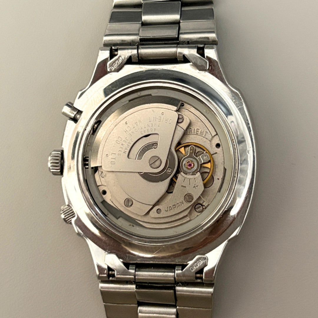 Vintage Orient SK 21 Jewels Automatic Black Dial Day Date 50m Japan Watch archive image 5