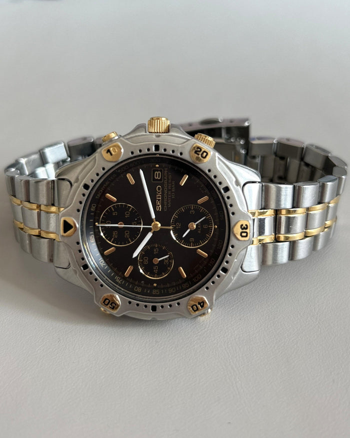 Seiko 7T32-6E40 Chronograph Quartz Men’s Watch 1995 Japan Vintage image 6