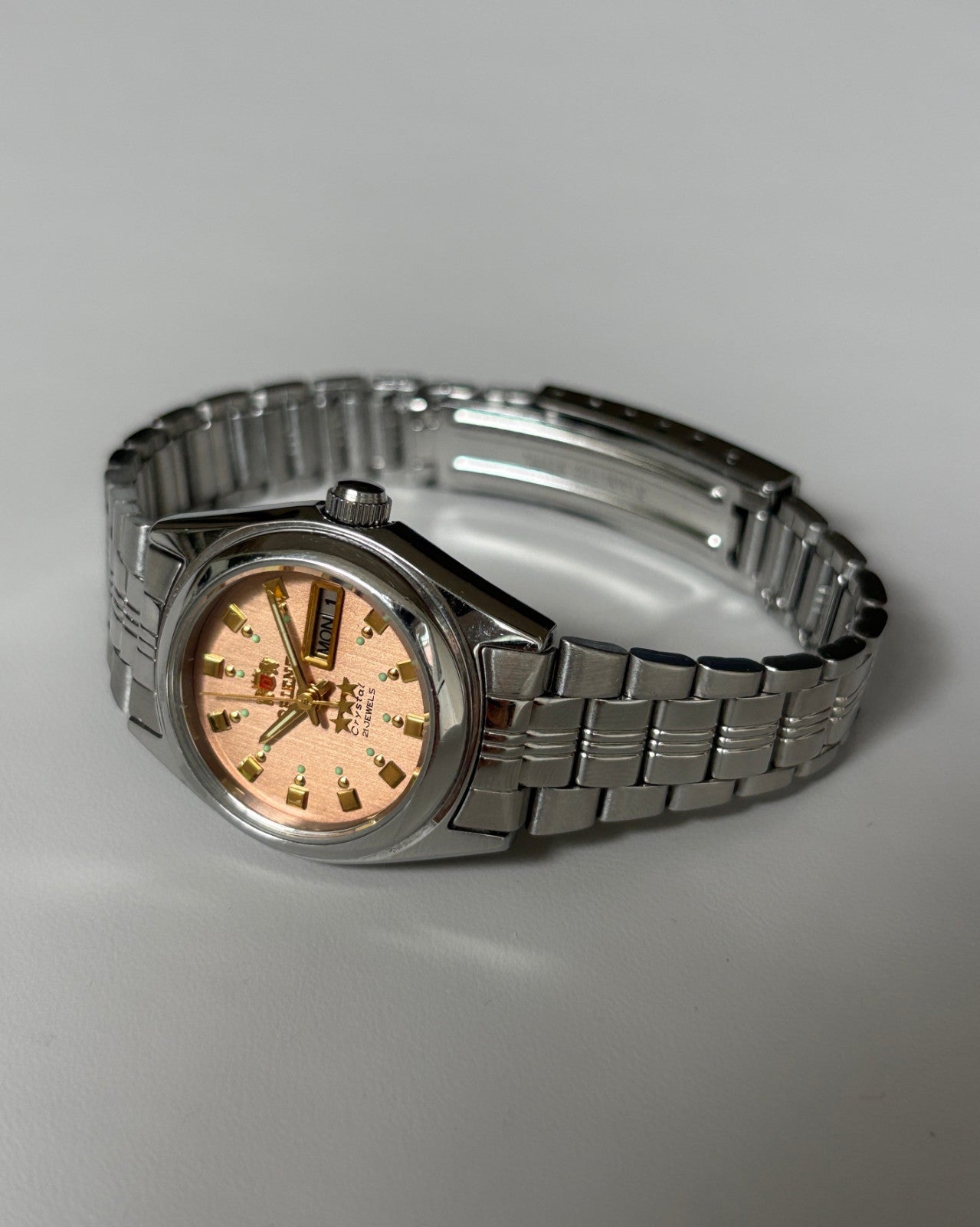 Orient Three Star Brown Dial 21J Automatic Vintage Watch Japan image 12