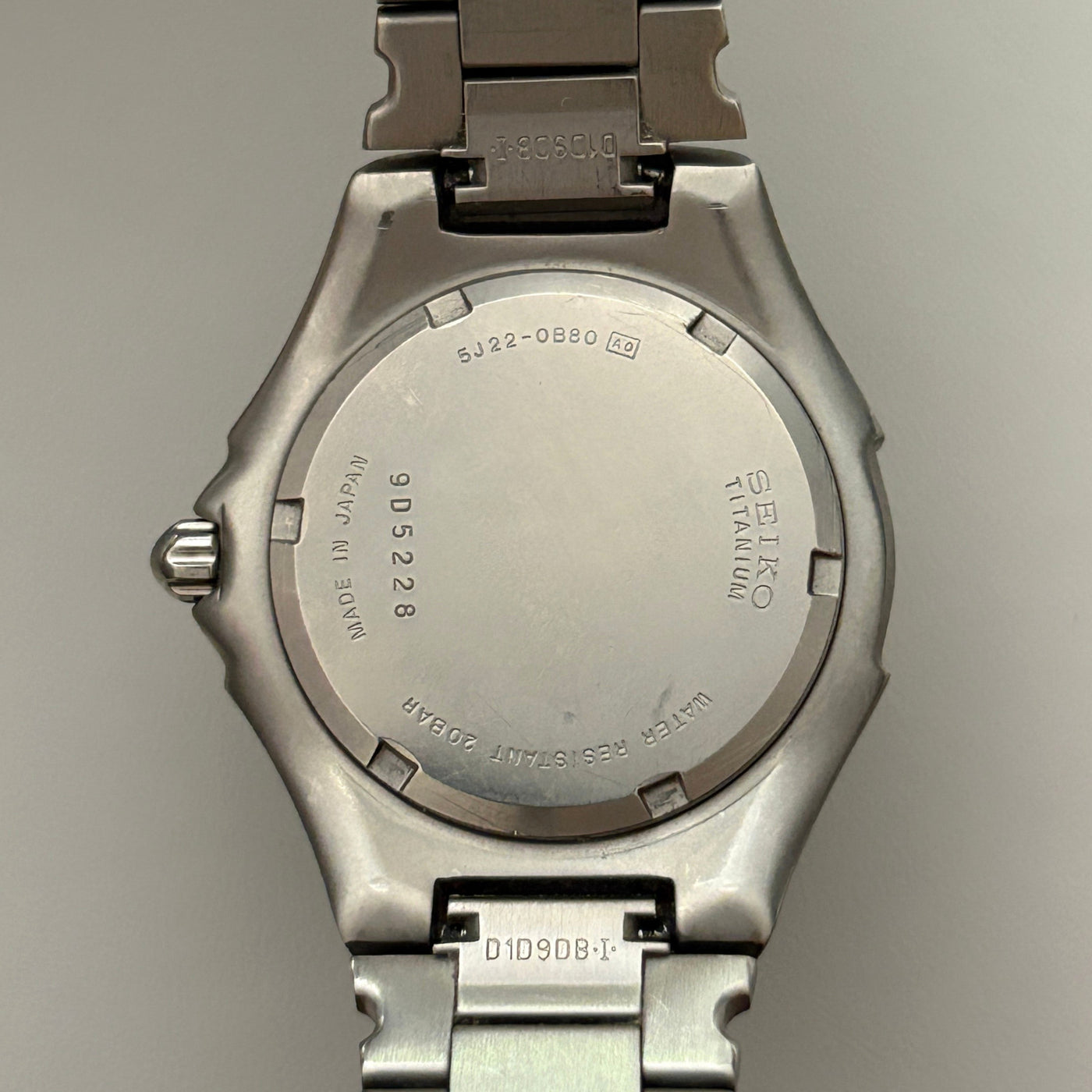 Seiko Kinetic Auto Relay 5J22-0B80 Titanium Men’s Watch 13J Japan image 5