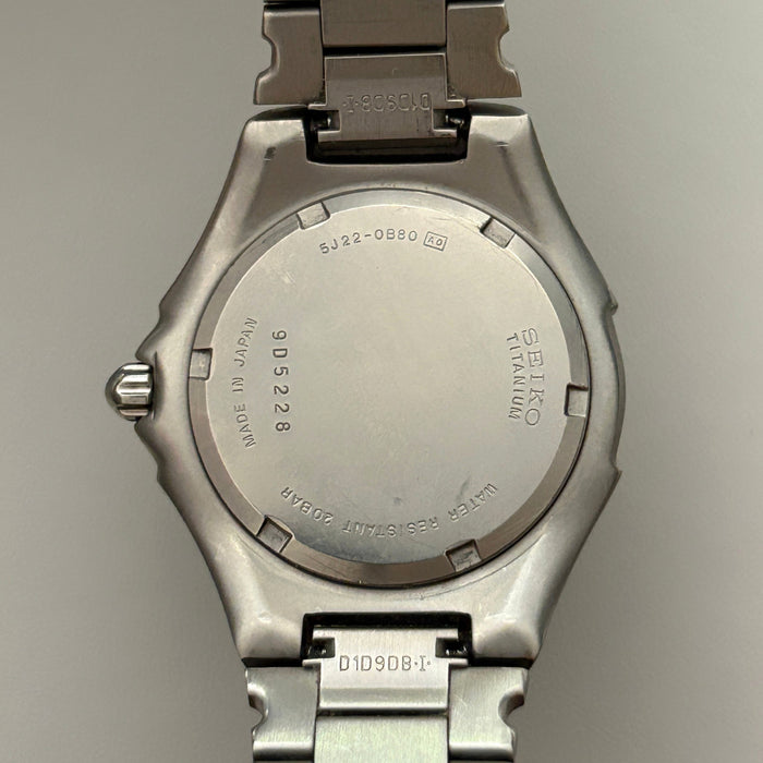 Seiko Kinetic Auto Relay 5J22-0B80 Titanium Men’s Watch 13J Japan image 4