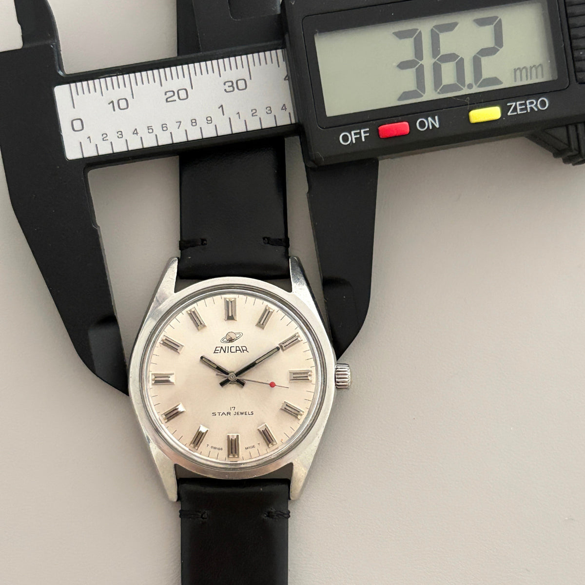 Vintage Enicar Ocean Pearl AR160 17 Jewels Hand-Wind White Dial Men’s Watch archive image 7
