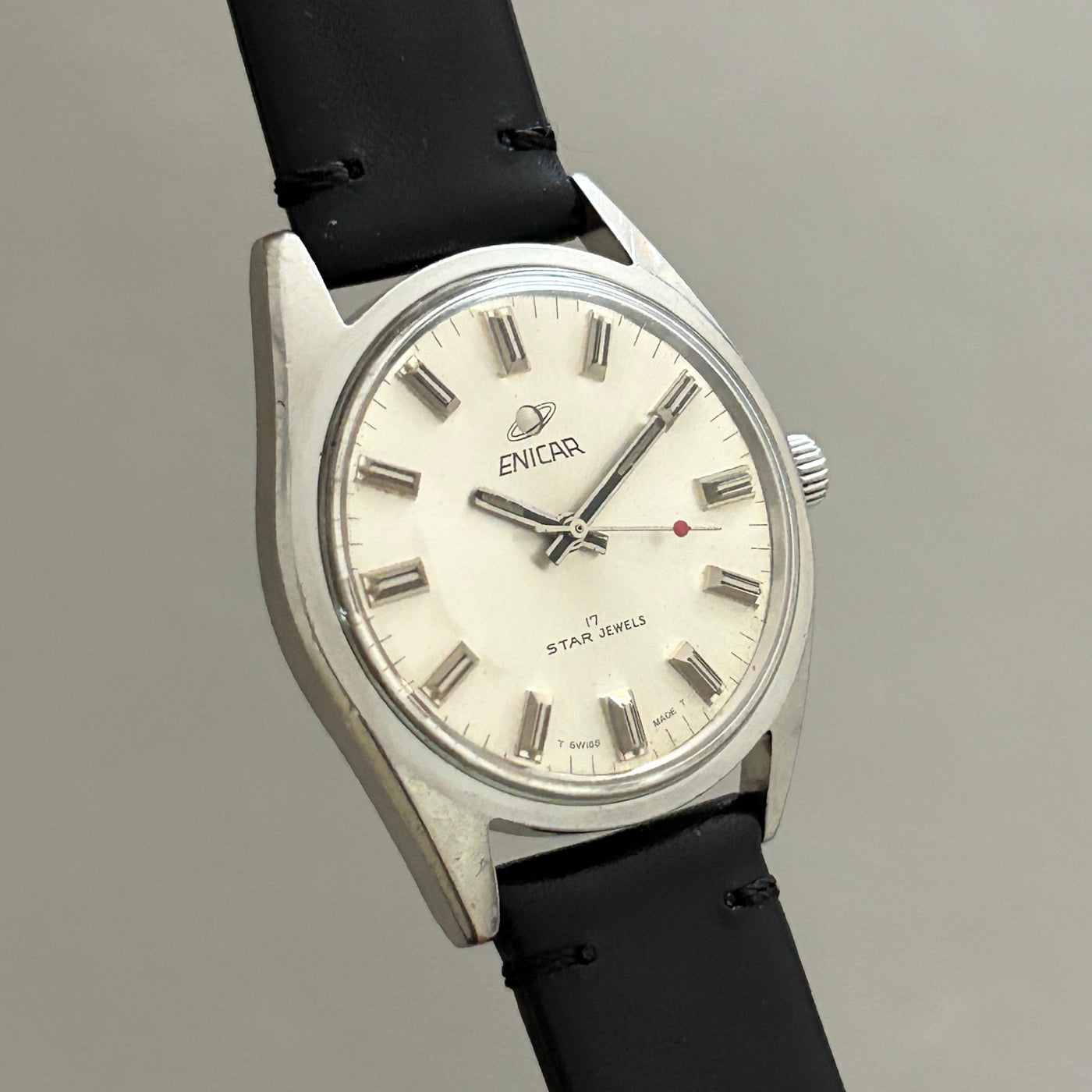 Vintage Enicar Ocean Pearl AR160 17 Jewels Hand-Wind White Dial Men’s Watch archive image 2