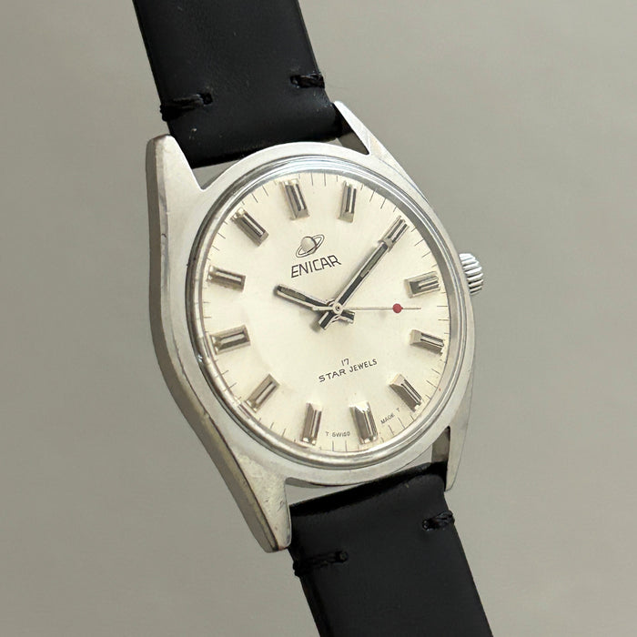 Vintage Enicar Ocean Pearl AR160 17 Jewels Hand-Wind White Dial Men’s Watch image 2