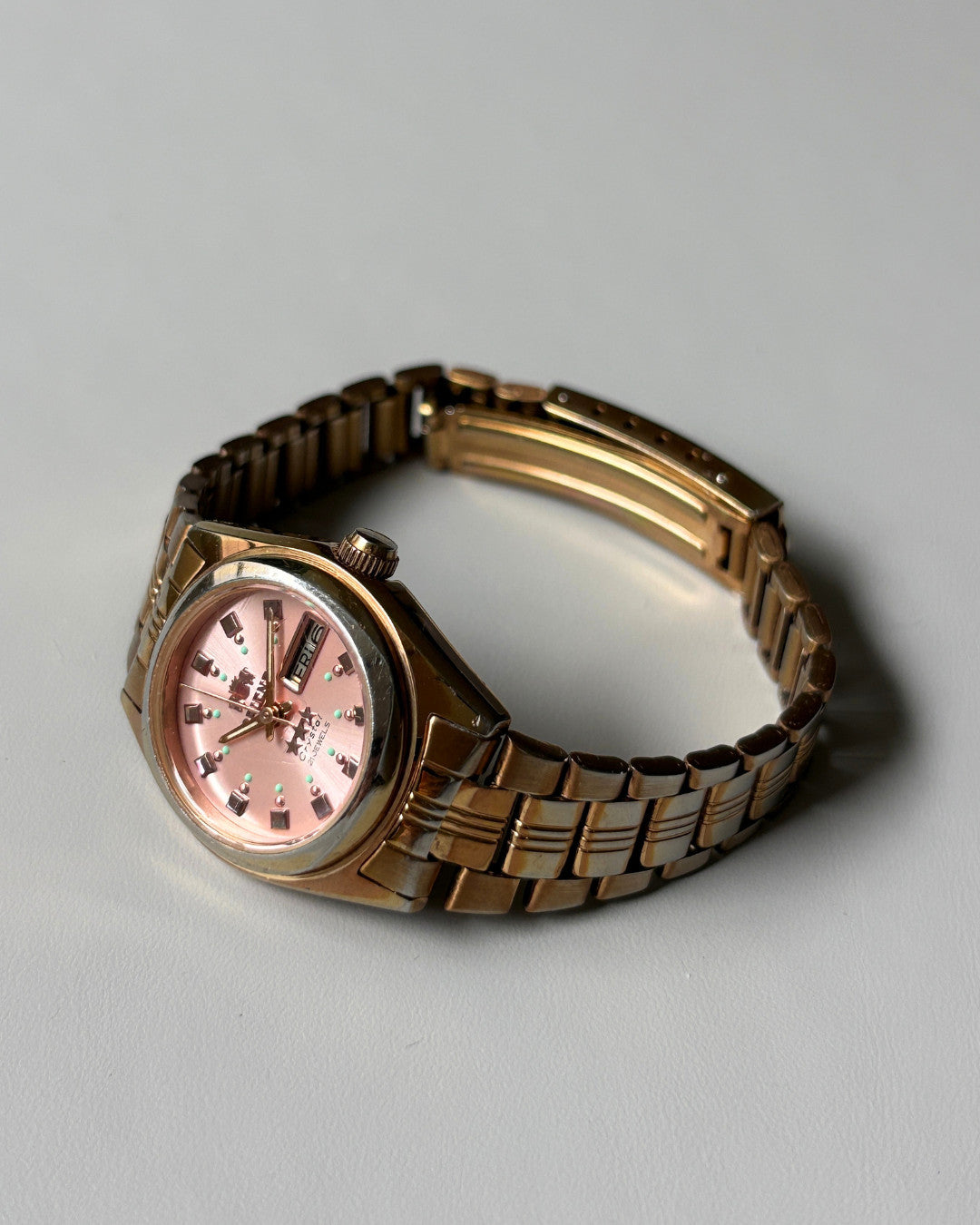 Orient Three Star Pink Dial 21J Automatic Vintage Women’s Watch Japan image 12