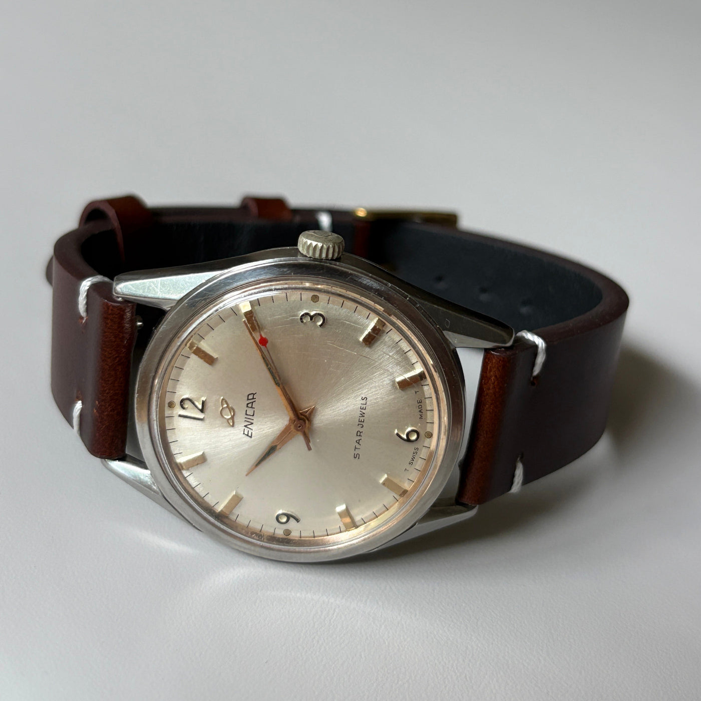 Vintage Enicar Ocean Pearl AR1140 17 Jewels Manual Wind Men’s Watch Swiss archive image 9