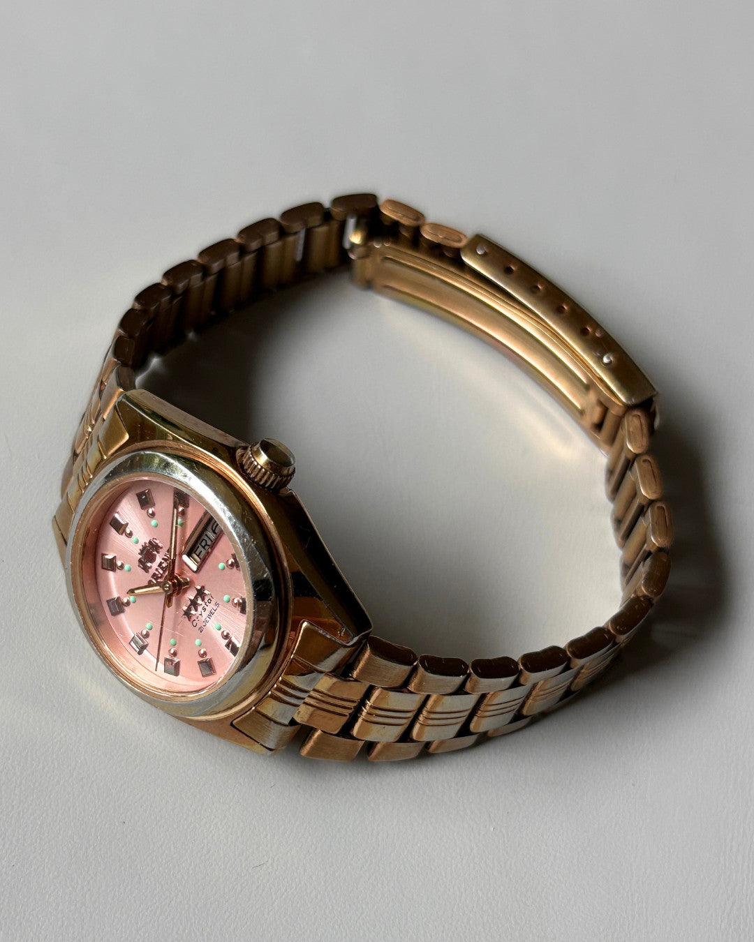 Orient Three Star Pink Dial 21J Automatic Vintage Women’s Watch Japan image 11