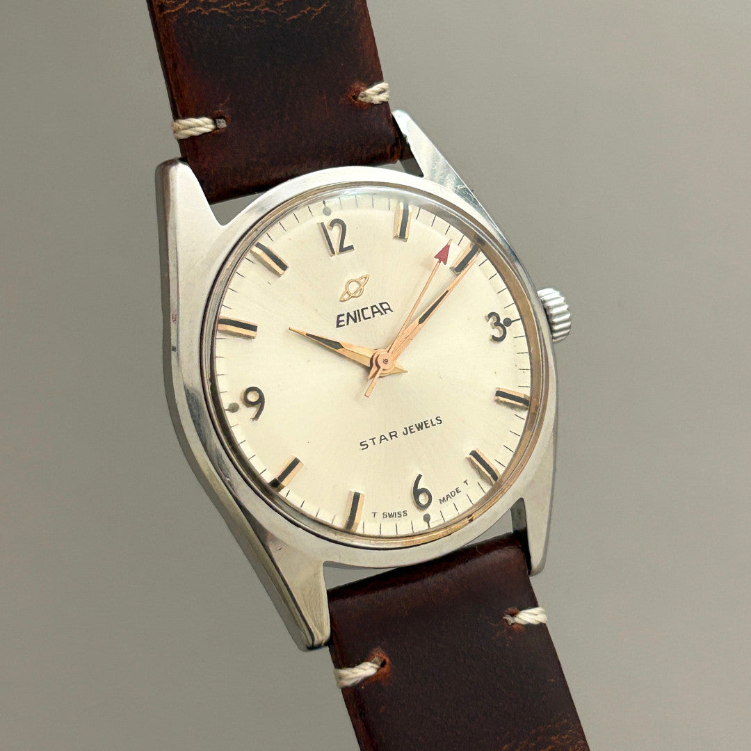 Vintage Enicar Ocean Pearl Star Jewels Special Champagne Dial Hand-Wind Swiss archive image 2