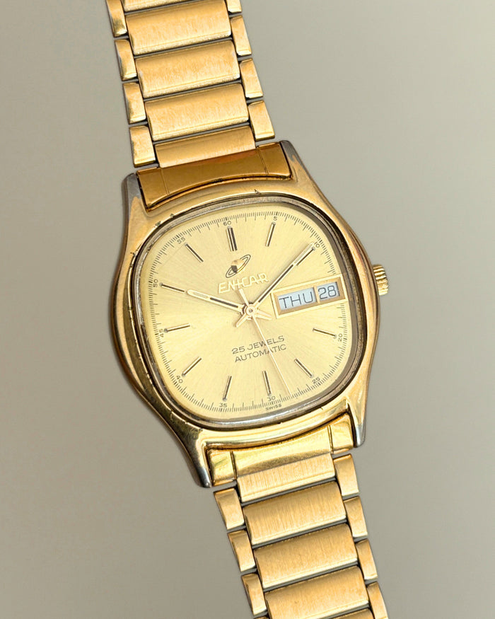 Enicar Ocean Pearl TV Case Day Date 25J Automatic Men’s Watch 1970s Swiss image 10