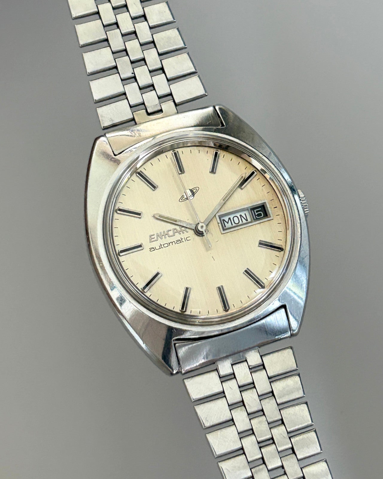 Enicar Ocean Pearl Day Date 25J Automatic Men’s Watch 1970s Swiss image 3