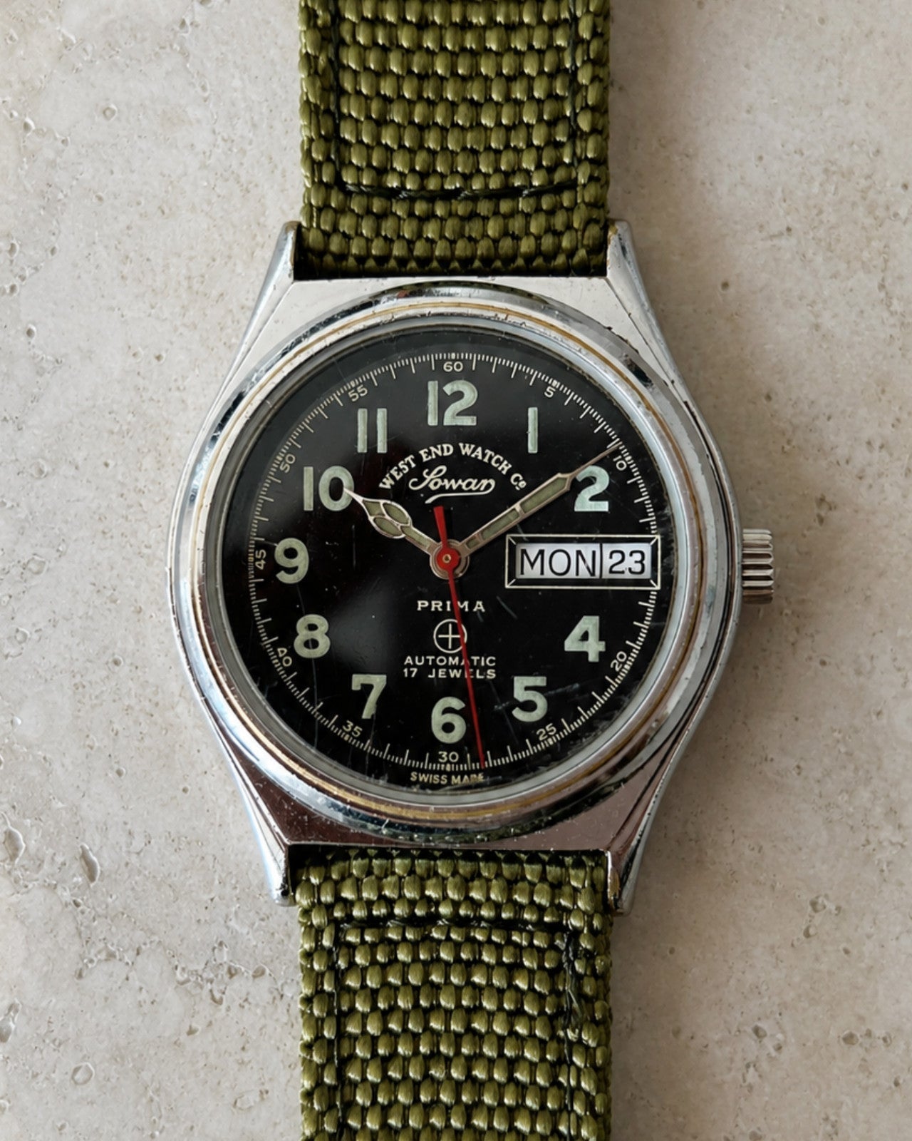 West End Sowar 17J Automatic 34mm Vintage Men’s Watch Swiss